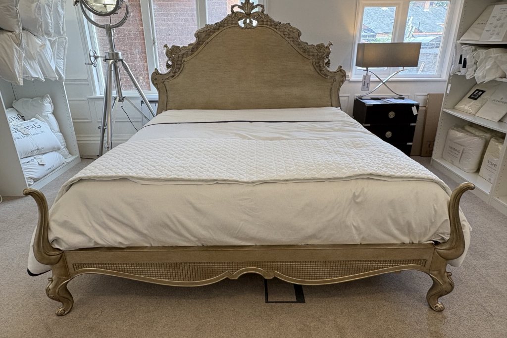 Versailles Silver Leafed Bedstead + Slatted Base - Superking Size - Ex Display.