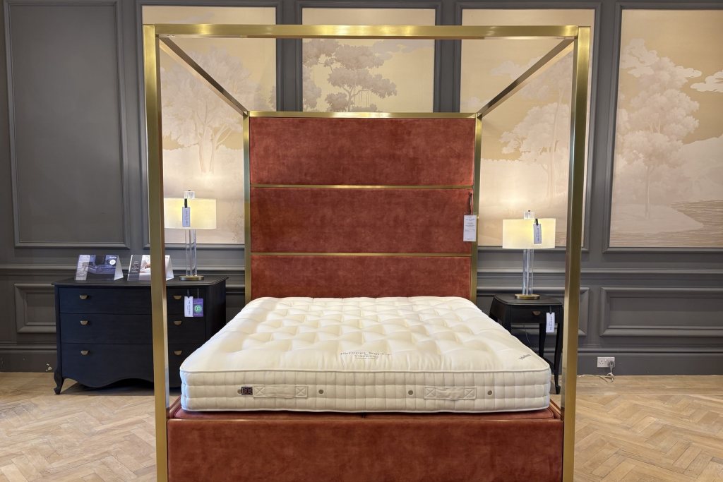 Hoxton Four Poster + Vispring Baronet Mattress & Bed Base  - Superking - Ex Display