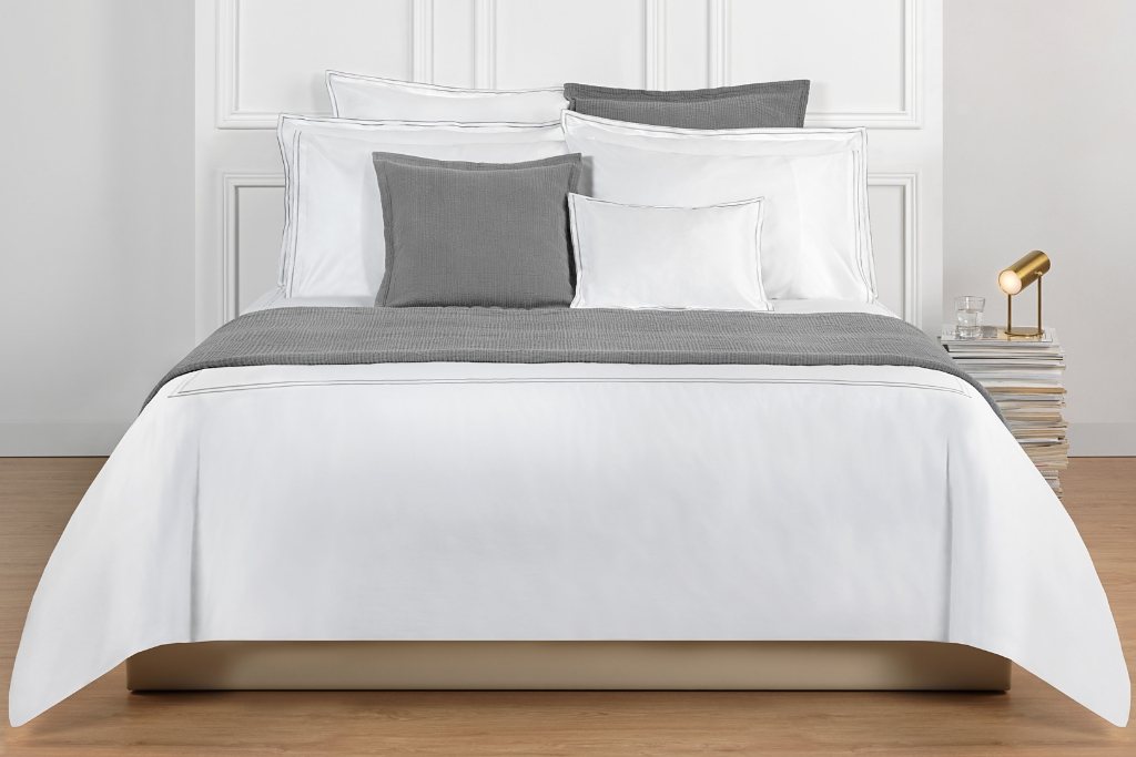 Amalia Sereno Bedding Set - White & Cool Grey