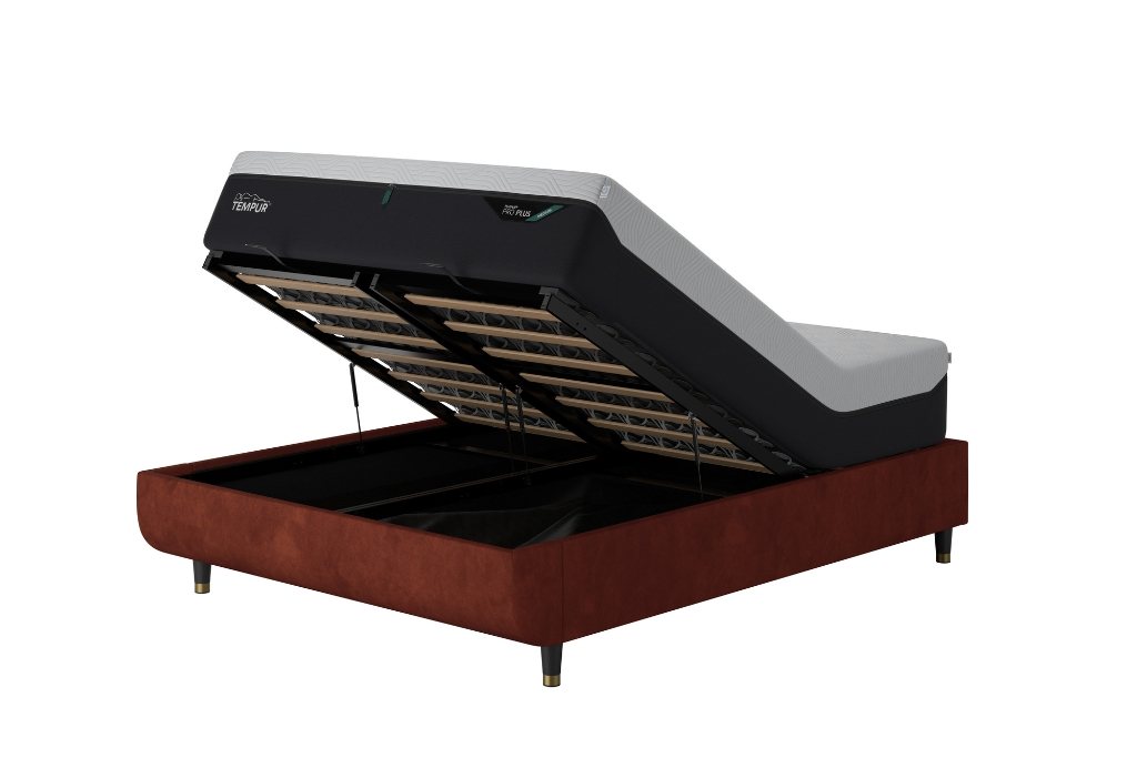 TEMPUR® Arc™ Horizon Ottoman Storage Bed - Copper Red Velvet