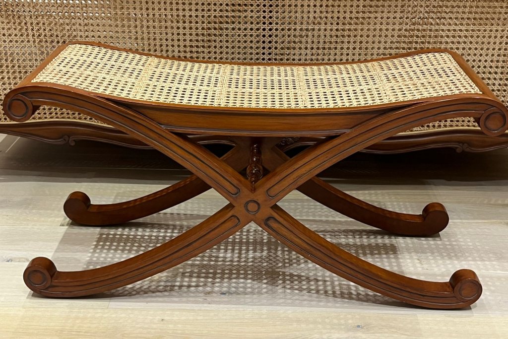 Louis XV Caned Bench - Ex Display