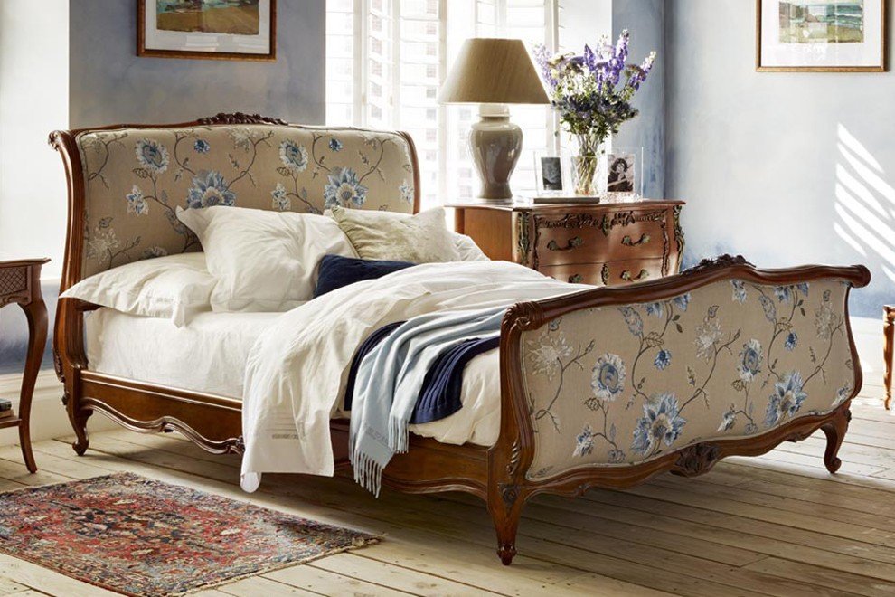 Louis Xv Upholstered Bed King 150 X 200cm 5ft Astb Platform Base