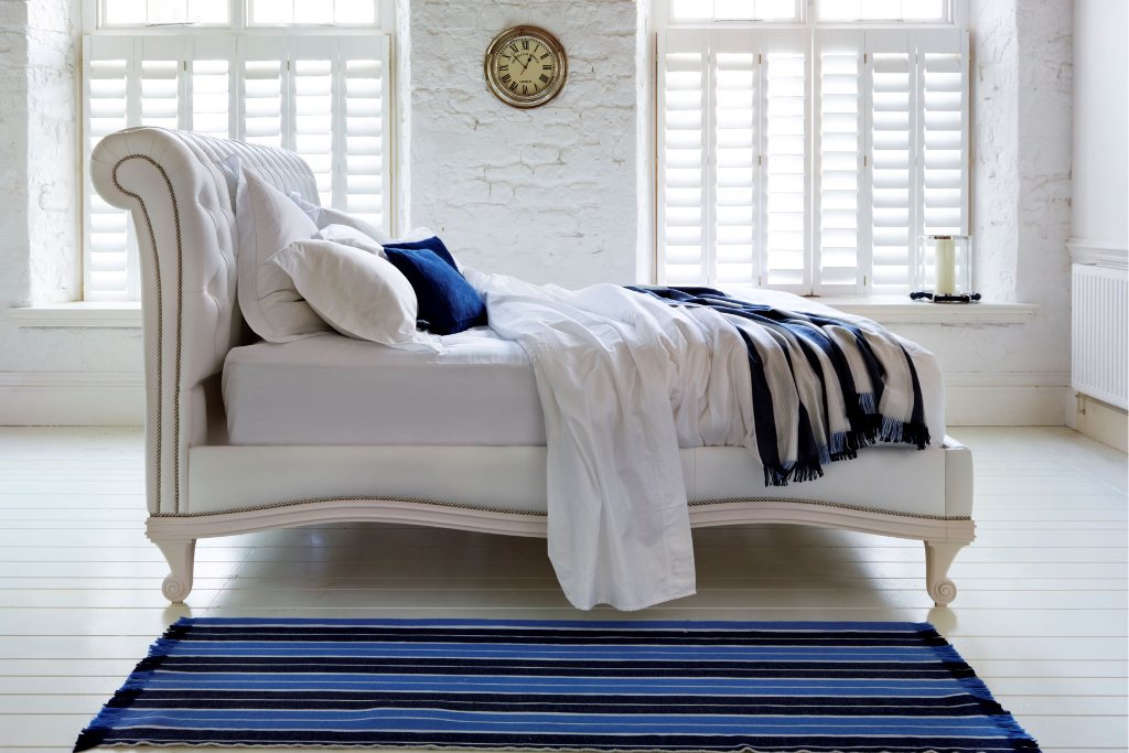 Bonaparte Deep Buttoned Socle Bed White
