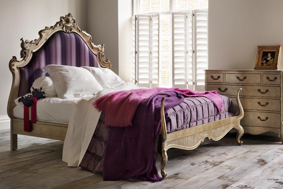 Versailles Leafed Upholstered Bed King 150 X 200cm 5ft Astb Slatted Base