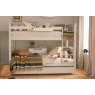 Classic Children's Beech Bunk Bed with Storage & Trundle - Dove Grey