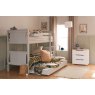 Classic Children's Beech Bunk Bed with Storage & Trundle - Dove Grey