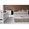 Classic Children's Beech Bunk Bed with Storage & Trundle - Pure White