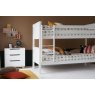 Classic Children's Beech Bunk Bed with Storage & Trundle - Pure White