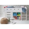 Cubix Children's Mid Sleeper With Chest Of Drawers & Bookcase