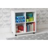 Cubix Children's Mid Sleeper With Storage Bookcase & Roll Out Desk