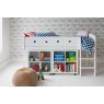 Cubix Children's Mid Sleeper With Two Storage Bookcases White