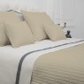 Reed Family Linen Quilted Bedspread White and Taupe