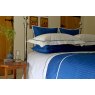 Reed Family Linen Quilted Bedspread Blue and White