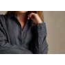 Bedfolk Womens Linen Pyjama Shirt - Ink Grey Black