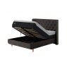 TEMPUR® Arc™ Ottoman Bed with Luxury Headboard - Dark Grey Velvet