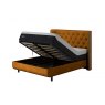 TEMPUR® Arc™ Ottoman Bed with Luxury Headboard - Gold Velvet