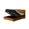 TEMPUR® Arc™ Ottoman Bed with Form Headboard - Gold Velvet
