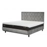 TEMPUR® Arc™ Ottoman Bed with Quilted Headboard Stone Grey