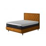 TEMPUR® Arc™ Ottoman Bed with Quilted Headboard - Gold Velvet