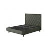 TEMPUR® Arc™ Static Disc Bed with Quilted Headboard - Dark Green Velvet