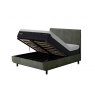 TEMPUR® Arc™ Ottoman Bed with Vertical Headboard - Dark Green Velvet