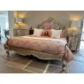 Versailles leafed Upholstered Bedstead & Slatted Base - Superking Size - Ex Display.