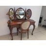 Louis XV Dressing Table, Mirror and Floral Chair Set - Ex Display