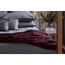 St. Leger Pinstripe Duvet Cover Charcoal Grey with maroon throw