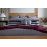St. Leger Pinstripe Duvet Cover Charcoal Grey on 4 poster bed