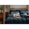 St. Leger Pinstripe Duvet Cover Ebony Black with Breakfast in Bed
