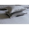 St. Leger Pinstripe Duvet Cover Charcoal Grey with pillows
