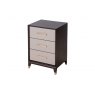 Bartock 3-Drawer Bedside Chest - Brown Grey & Brass