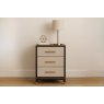 Bartock 3-Drawer Bedside Chest - Brown Grey & Brass