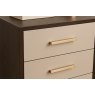 Bartock 3-Drawer Bedside Chest - Brown Grey & Brass