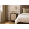 Bartock 3-Drawer Bedside Chest - Brown Grey & Brass