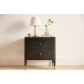 Bernstein 2-Drawer Bedside Chest - Chocolate & Brass