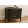 Bernstein 2-Drawer Bedside Chest - Chocolate & Brass