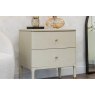 Bernstein 2-Drawer Bedside Chest - Cream & Brass