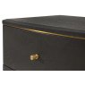 Bernstein 2-Drawer Bedside Chest - Chocolate & Brass
