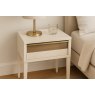 Cimarosa Bedside Table - White & Brass