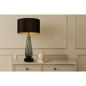 Donato glass table lamp with black and brass lampshade