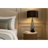 Donato glass table lamp with black and brass lampshade