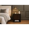 Matteo 2-Drawer Bedside Chest - Chocolate Brown & Black