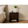 Matteo 2-Drawer Bedside Chest - Chocolate Brown & Black