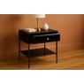 Nardini Bedside Table - Black & Glass