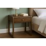 Purcell 1-Drawer Bedside Table - Chocolate Wood & Brass