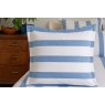Lennox Square Striped Pillowcase - Majorelle Blue & White