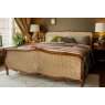 Louis XV Caned Bed - Antique Pecan