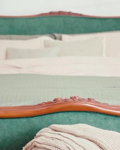 Live your 'cottagecore' era with a touch of regal charm. Our Louis XV Upholstered Bed, with its delic...