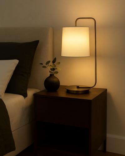 The Bassani Lamp diffuses light softly while adding sculptural elegance to any bedside table. Antique...